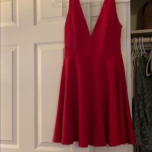 Red swing dress with bow detail